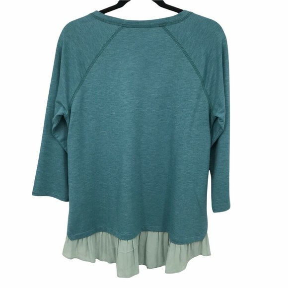 Logo Lounge Womens Teal Blue Oversized Scoop Neck Sweatshirt  S - Picture 2 of 9